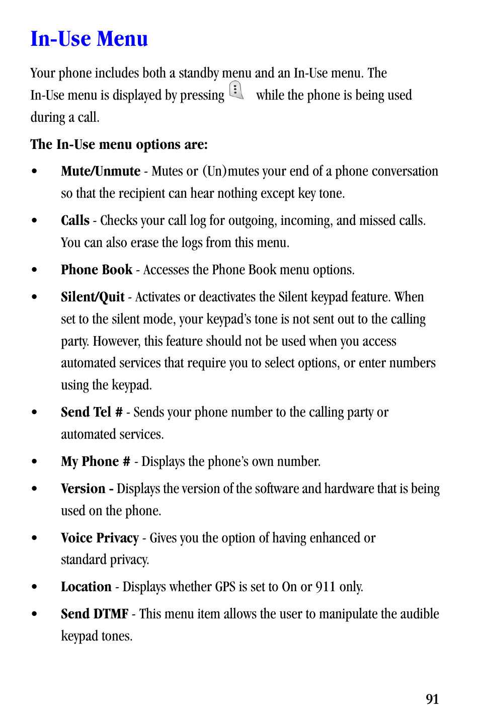 In-use menu | Samsung SCH-A530ZSVXAR User Manual | Page 103 / 137