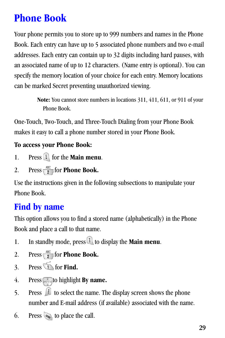 Phone book, Find by name | Samsung SCH-A530ZSVXAR User Manual | Page 41 / 137