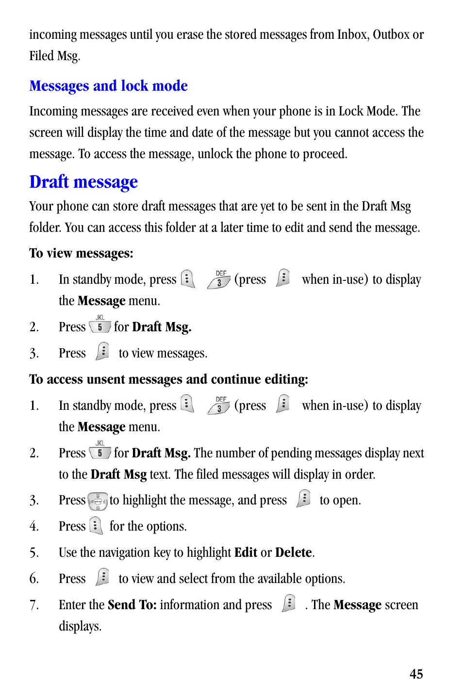 Draft message | Samsung SCH-A530ZSVXAR User Manual | Page 57 / 137