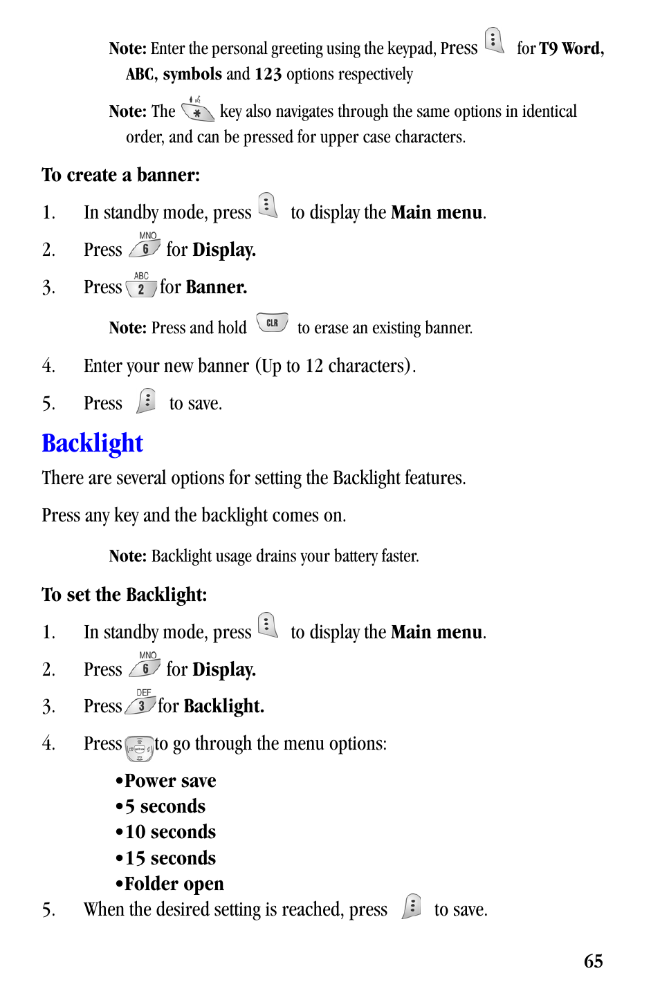 Backlight | Samsung SCH-A530ZSVXAR User Manual | Page 77 / 137