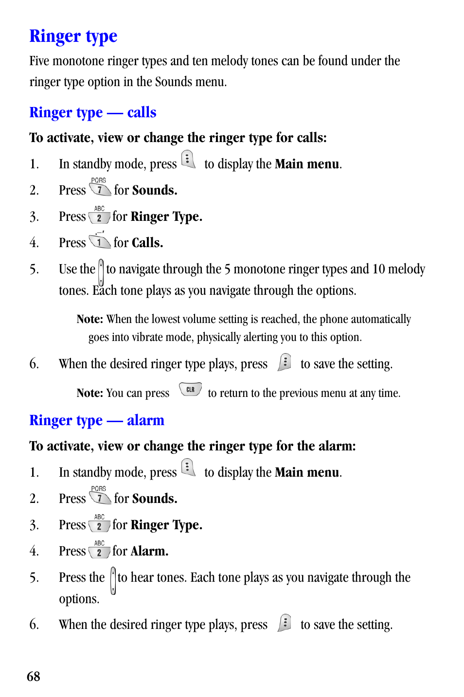 Ringer type | Samsung SCH-A530ZSVXAR User Manual | Page 80 / 137