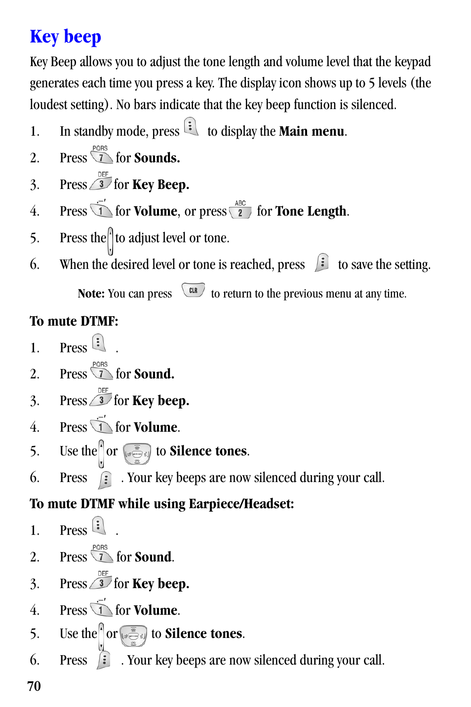 Key beep | Samsung SCH-A530ZSVXAR User Manual | Page 82 / 137