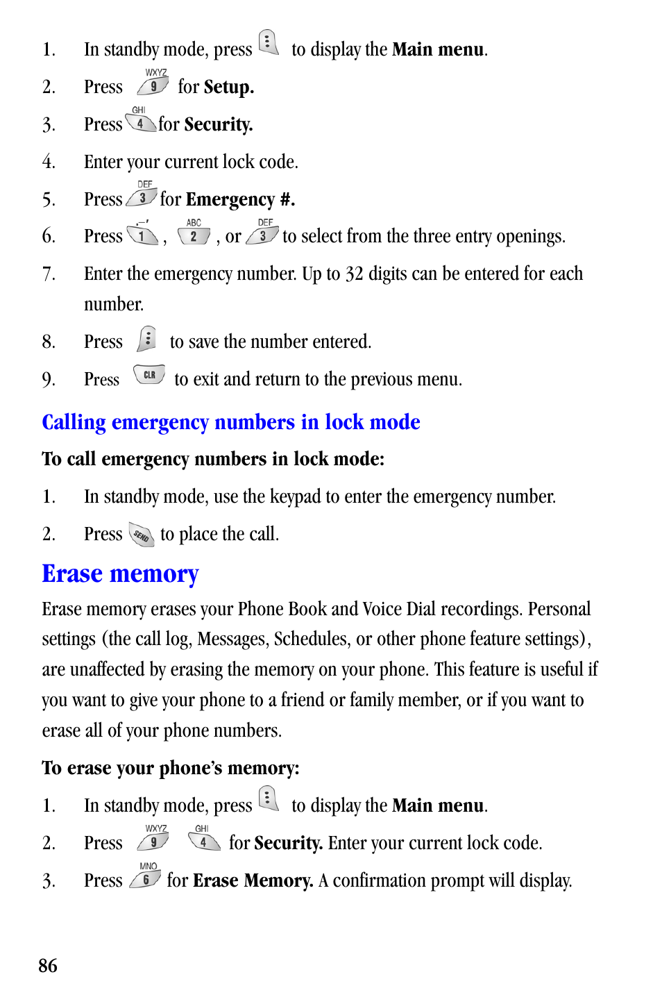 Erase memory | Samsung SCH-A530ZSVXAR User Manual | Page 98 / 137