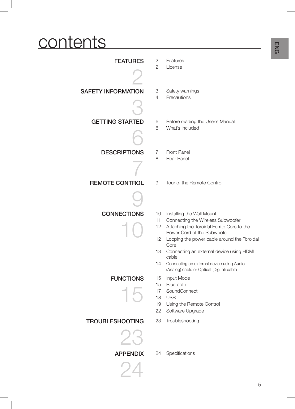 Samsung HW-H550-ZA User Manual | Page 5 / 26