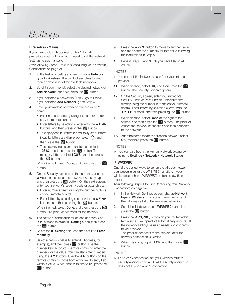 Settings | Samsung HT-F5500W-ZA User Manual | Page 26 / 58