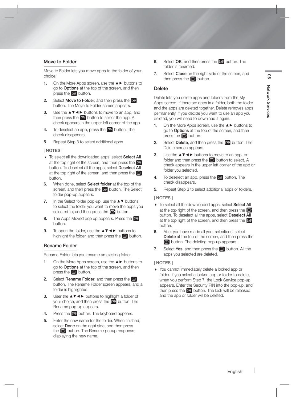 Screen mirroring, Using the web browser | Samsung HT-F5500W-ZA User Manual | Page 45 / 58