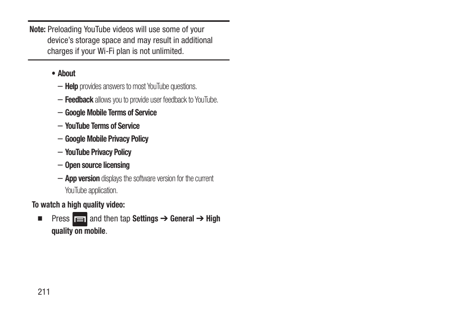 Samsung SGH-T699DABTMB User Manual | Page 216 / 353