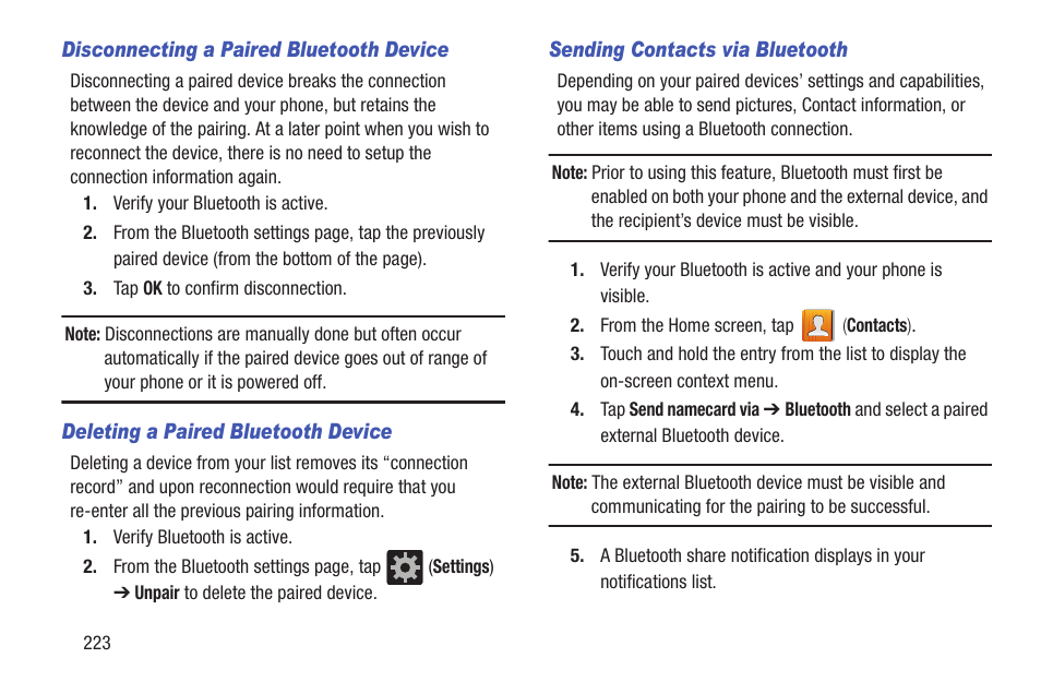 Samsung SGH-T699DABTMB User Manual | Page 228 / 353