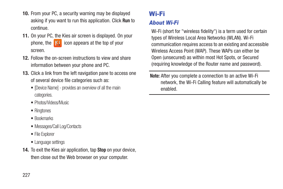 Wi-fi | Samsung SGH-T699DABTMB User Manual | Page 232 / 353