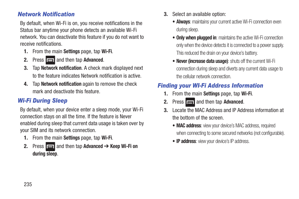 Samsung SGH-T699DABTMB User Manual | Page 240 / 353