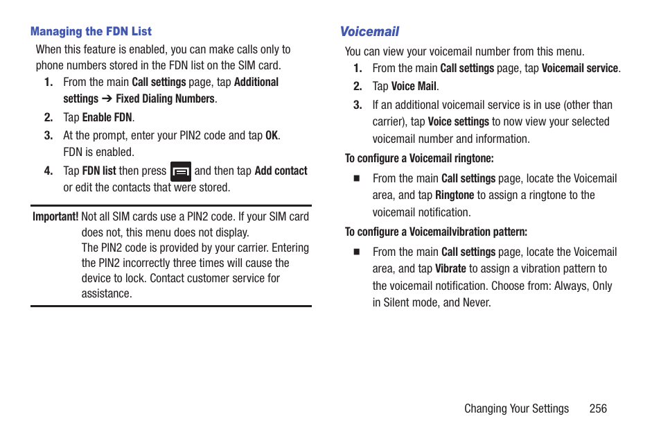 Samsung SGH-T699DABTMB User Manual | Page 261 / 353