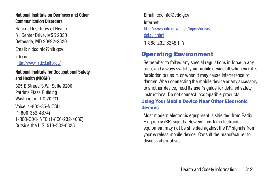 Operating environment | Samsung SGH-T699DABTMB User Manual | Page 317 / 353