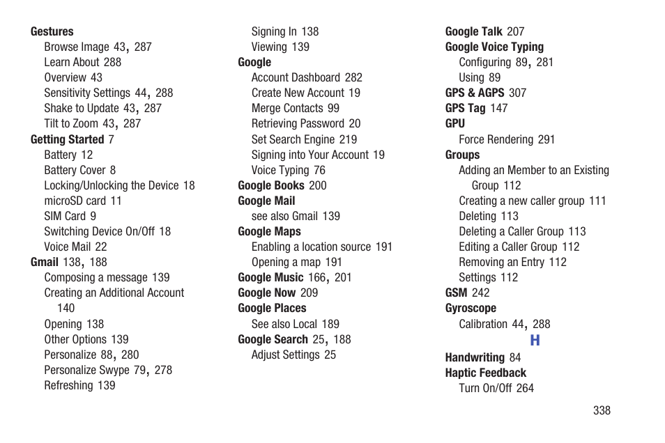 Samsung SGH-T699DABTMB User Manual | Page 343 / 353