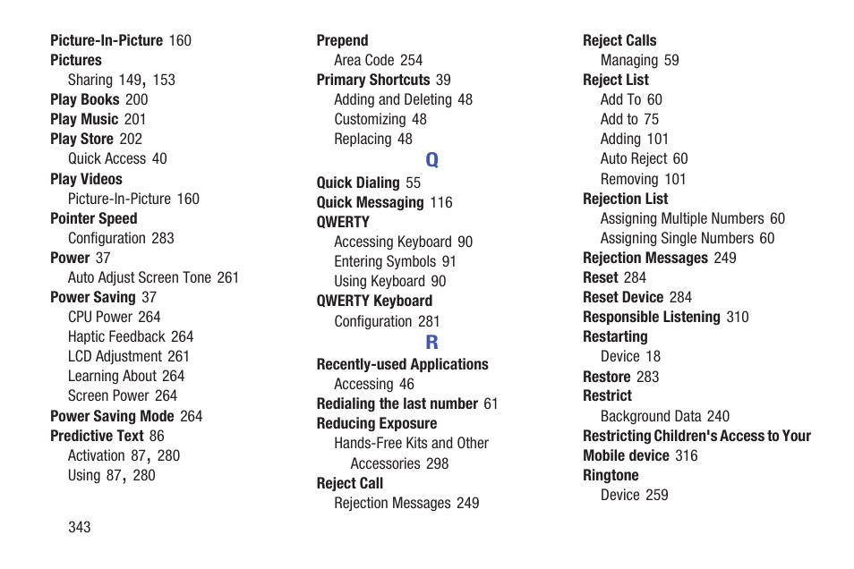 Samsung SGH-T699DABTMB User Manual | Page 348 / 353