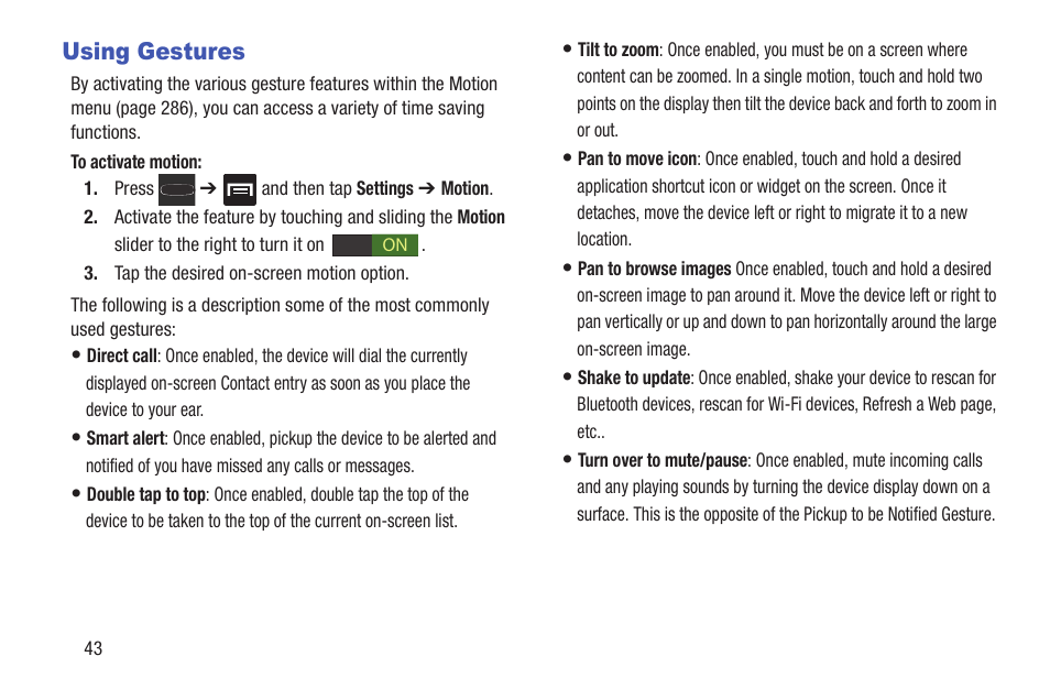 Using gestures | Samsung SGH-T699DABTMB User Manual | Page 48 / 353