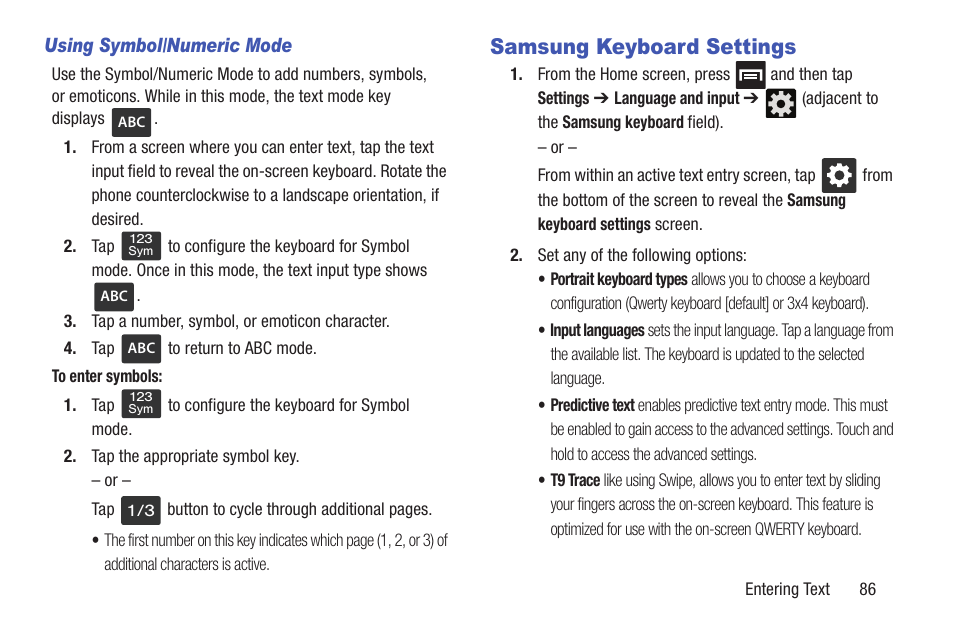 Samsung keyboard settings | Samsung SGH-T699DABTMB User Manual | Page 91 / 353