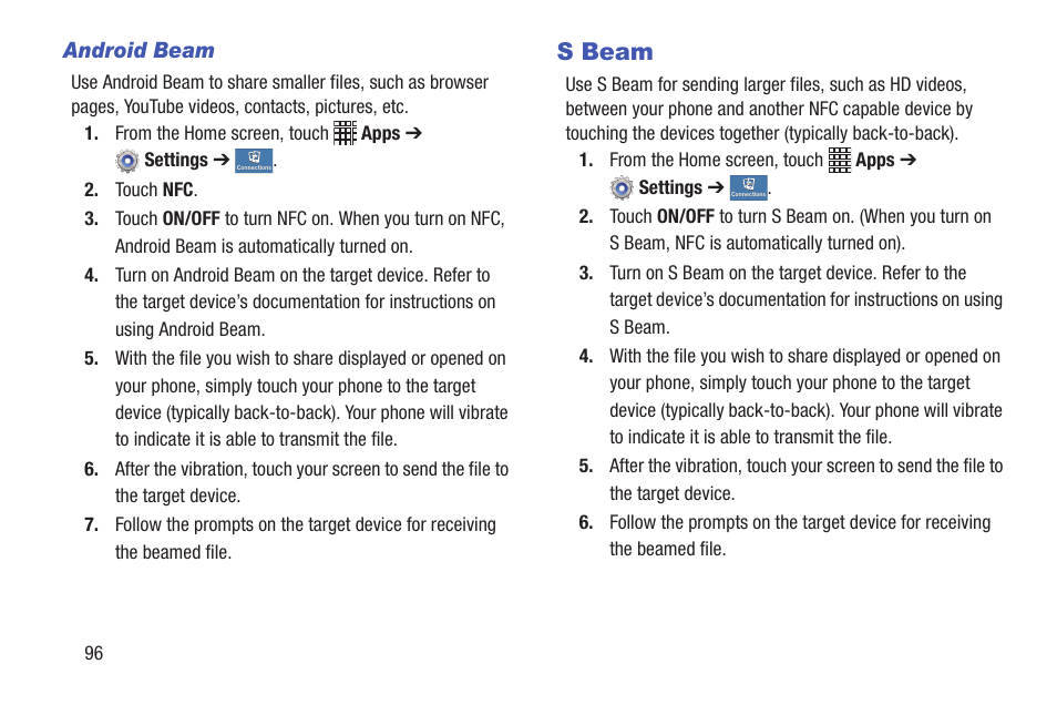 S beam, For more information, refer to “s beam” on | Samsung SCH-I435ZKAXAR User Manual | Page 102 / 170