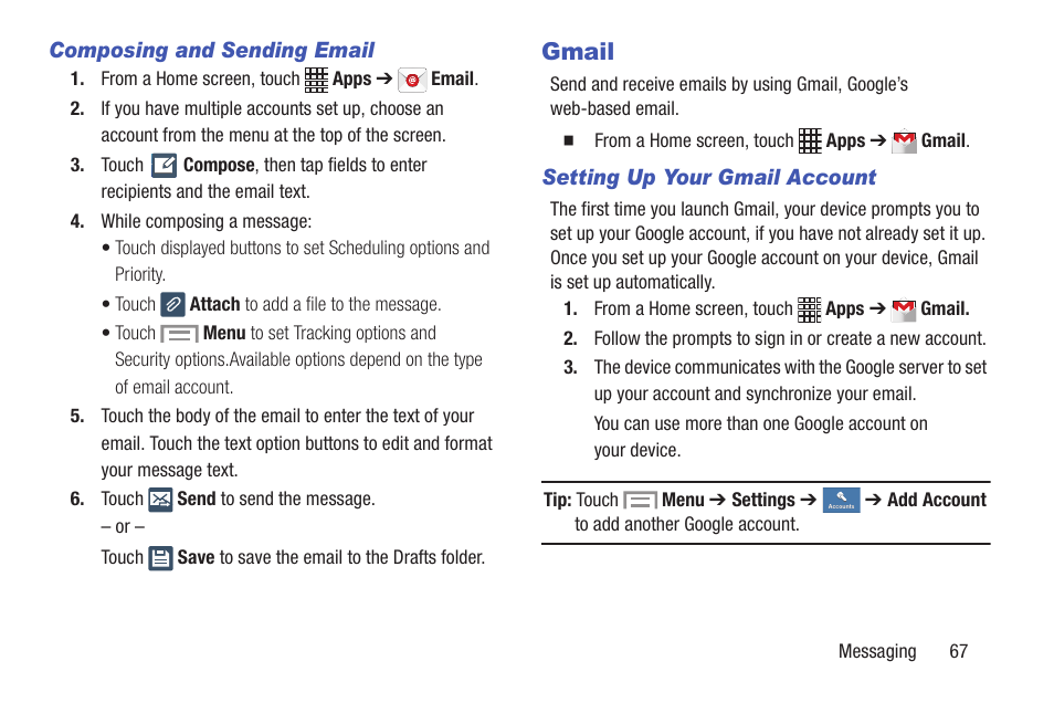 Gmail | Samsung SCH-I435ZKAXAR User Manual | Page 73 / 170