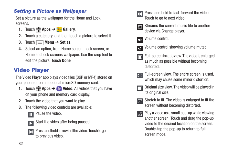 Video player | Samsung SCH-I435ZKAXAR User Manual | Page 88 / 170