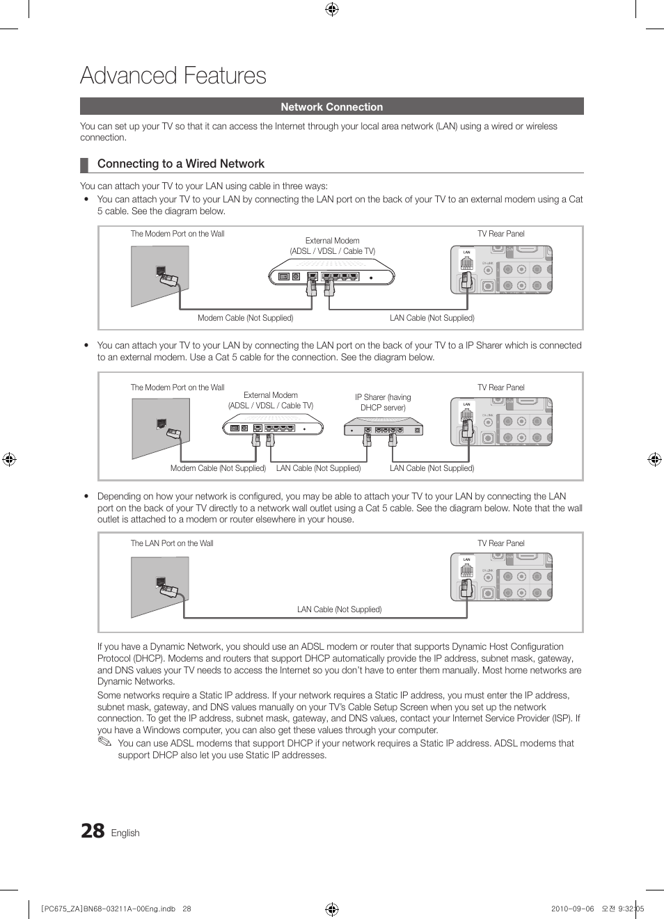 Advanced features | Samsung PN50C675G6FXZA User Manual | Page 28 / 55