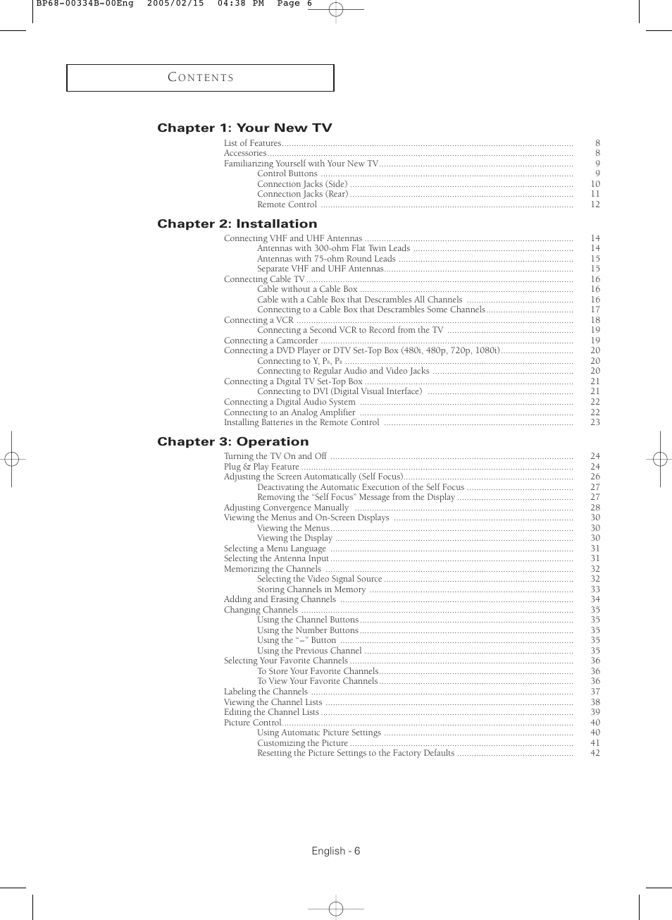 Samsung HCR4245WX-XAA User Manual | Page 6 / 80