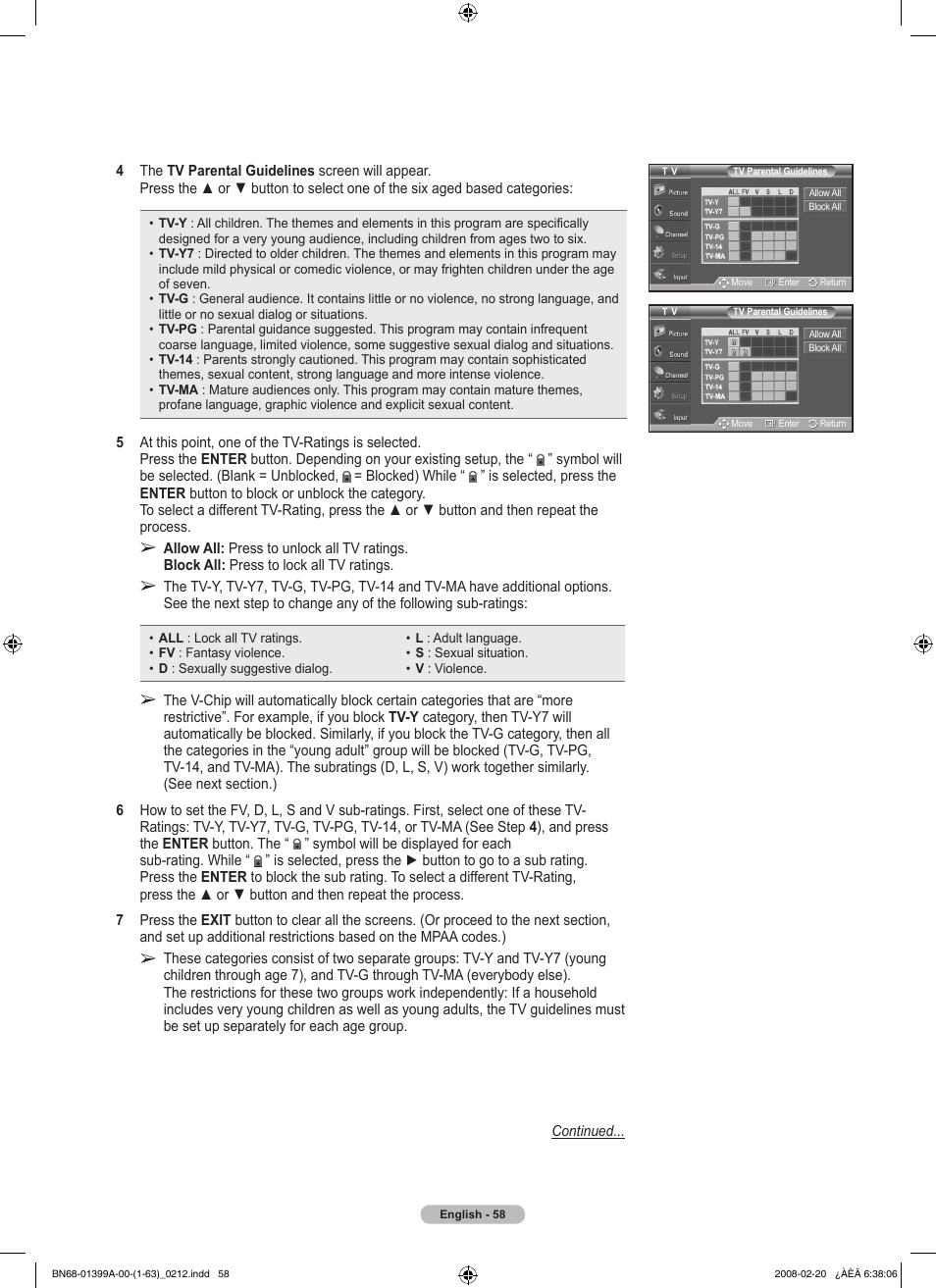 Samsung PN42A450P1DXZA User Manual | Page 58 / 75