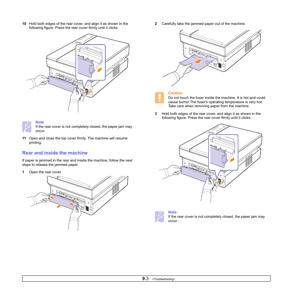 Rear and inside the machine | Samsung SCX-4500-XAA User Manual | Page 39 / 94