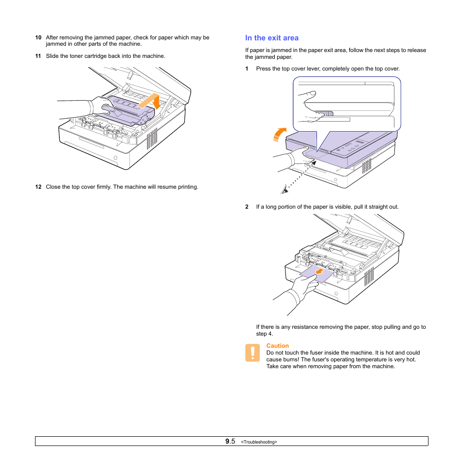 In the exit area | Samsung SCX-4500-XAA User Manual | Page 41 / 94