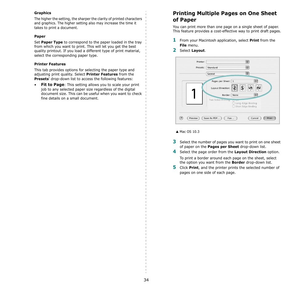 Printing multiple pages on one sheet of paper | Samsung SCX-4500-XAA User Manual | Page 91 / 94