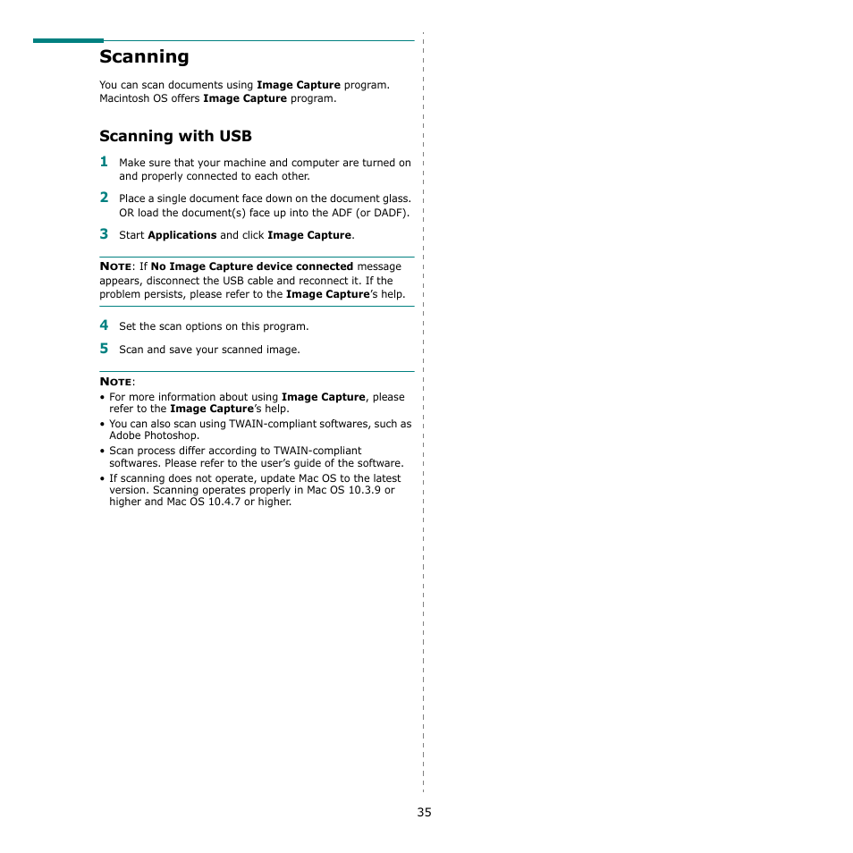 Scanning, Scanning with usb | Samsung SCX-4500-XAA User Manual | Page 92 / 94