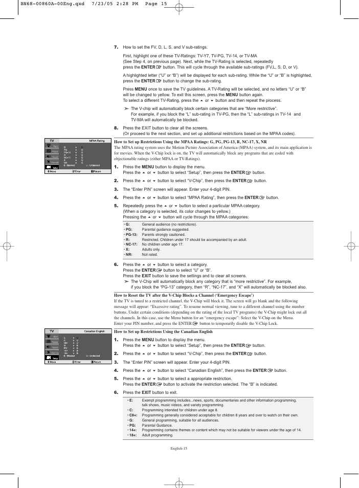Samsung LNR3255WX-XAA User Manual | Page 17 / 62