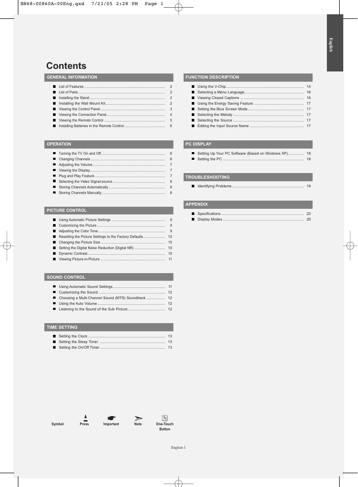Samsung LNR3255WX-XAA User Manual | Page 3 / 62