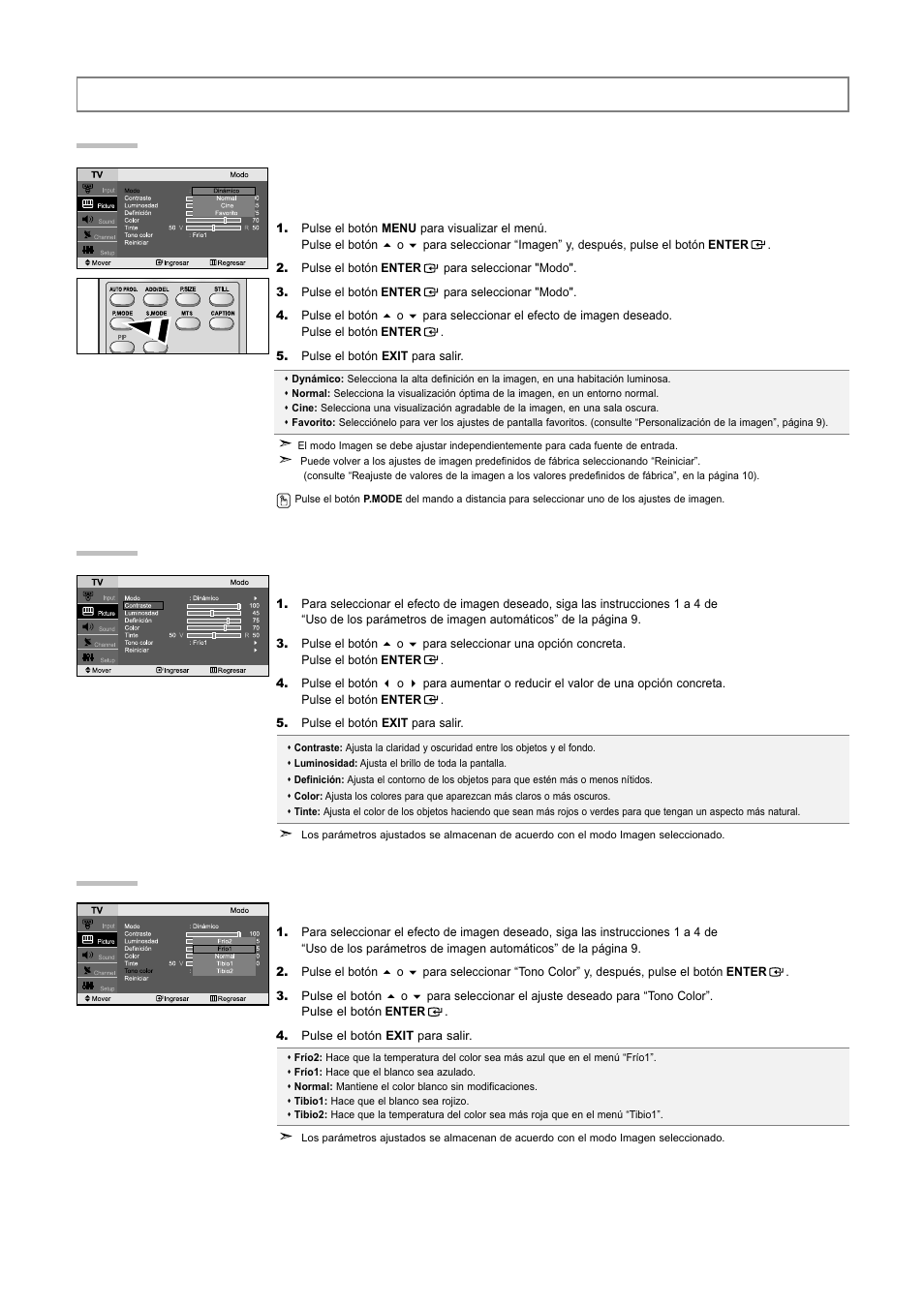 Control de la imagen, Uso de los parámetros de imagen automáticos, Ajuste del color del fondo | Personalización de la imagen | Samsung LNR3255WX-XAA User Manual | Page 51 / 62