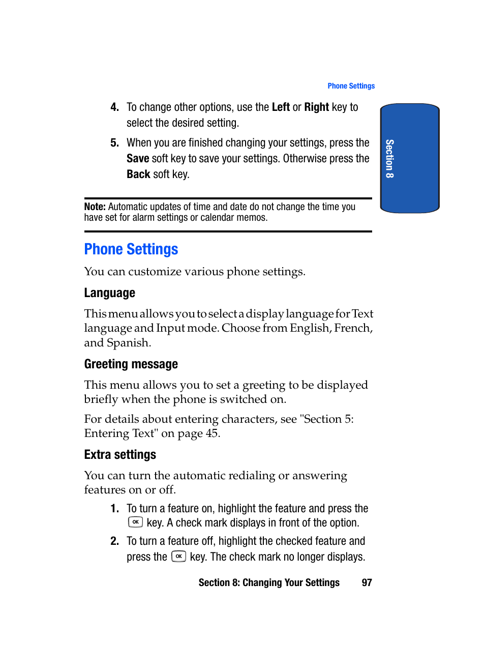 Phone settings | Samsung SGH-T619SSBTMB User Manual | Page 101 / 212