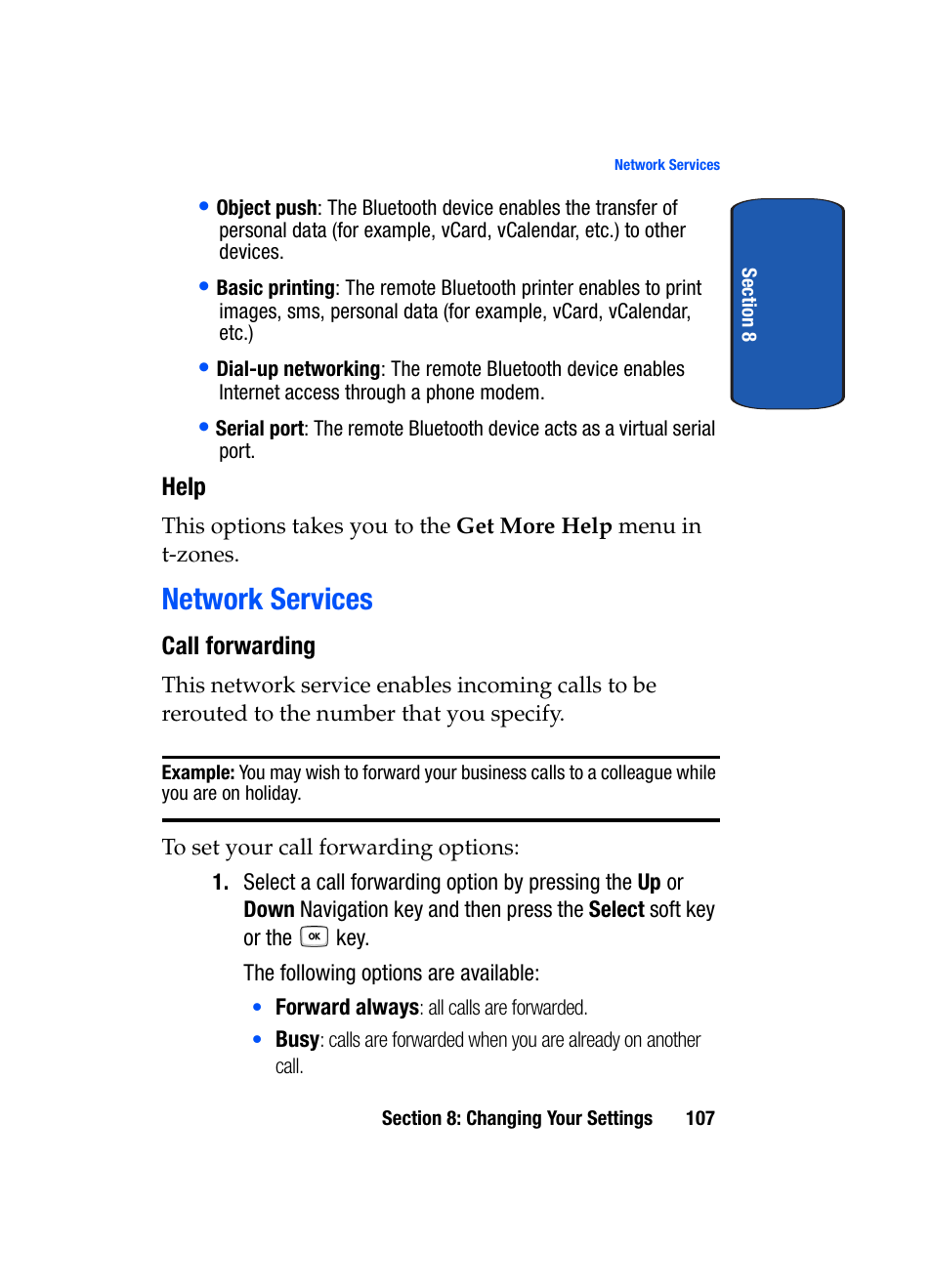 Network services | Samsung SGH-T619SSBTMB User Manual | Page 111 / 212