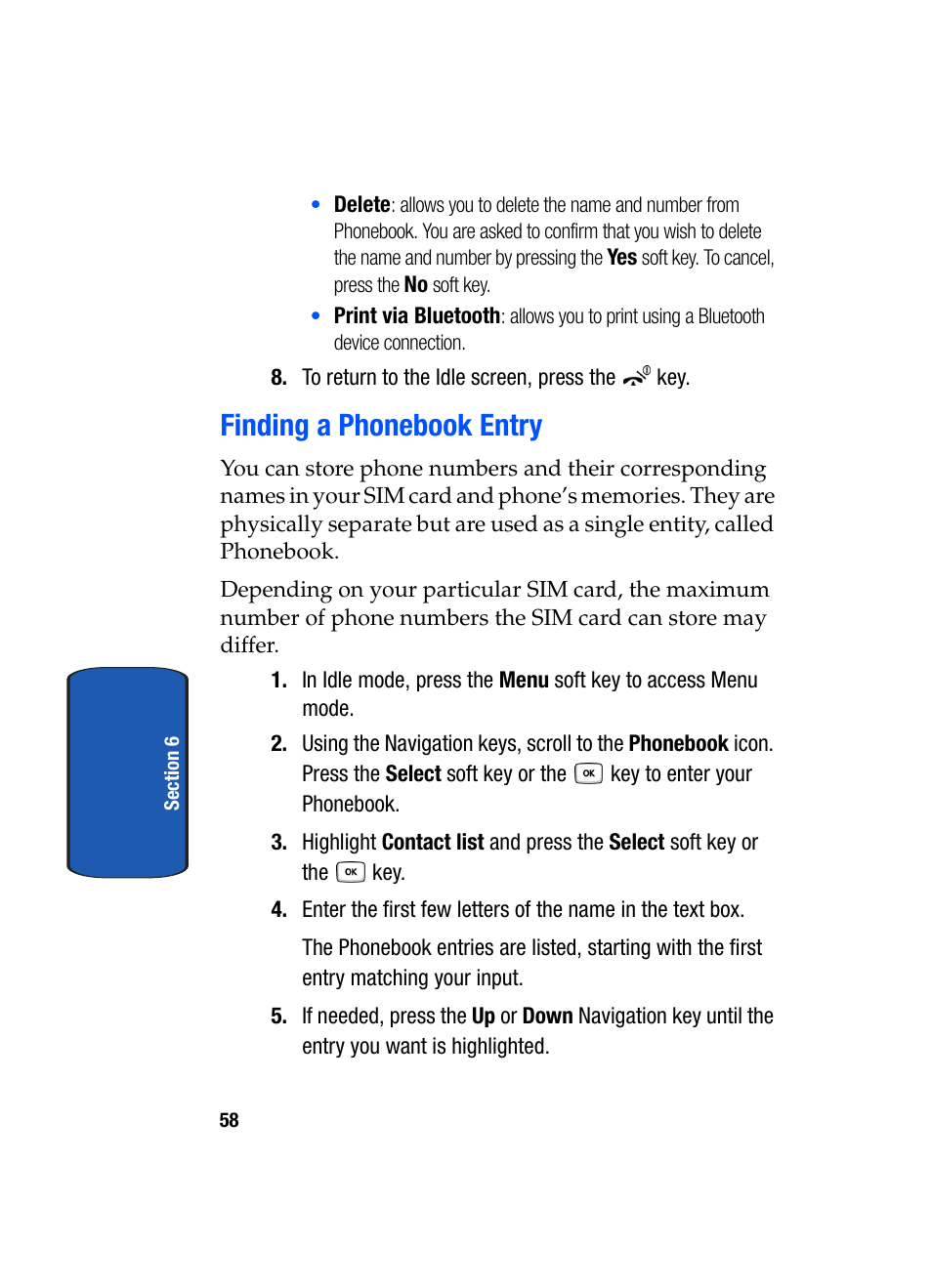 Finding a phonebook entry | Samsung SGH-T619SSBTMB User Manual | Page 62 / 212