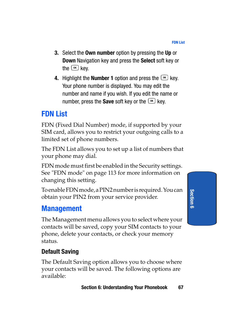 Fdn list management, Fdn list, Management | Samsung SGH-T619SSBTMB User Manual | Page 71 / 212