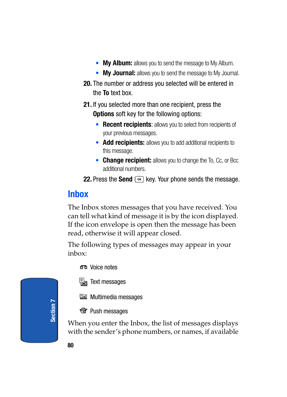 Inbox | Samsung SGH-T619SSBTMB User Manual | Page 84 / 212