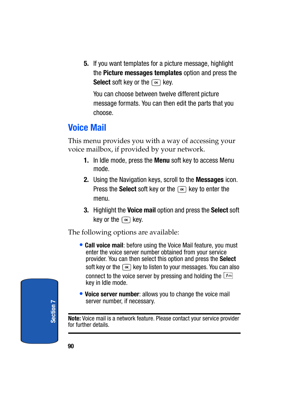 Voice mail | Samsung SGH-T619SSBTMB User Manual | Page 94 / 212