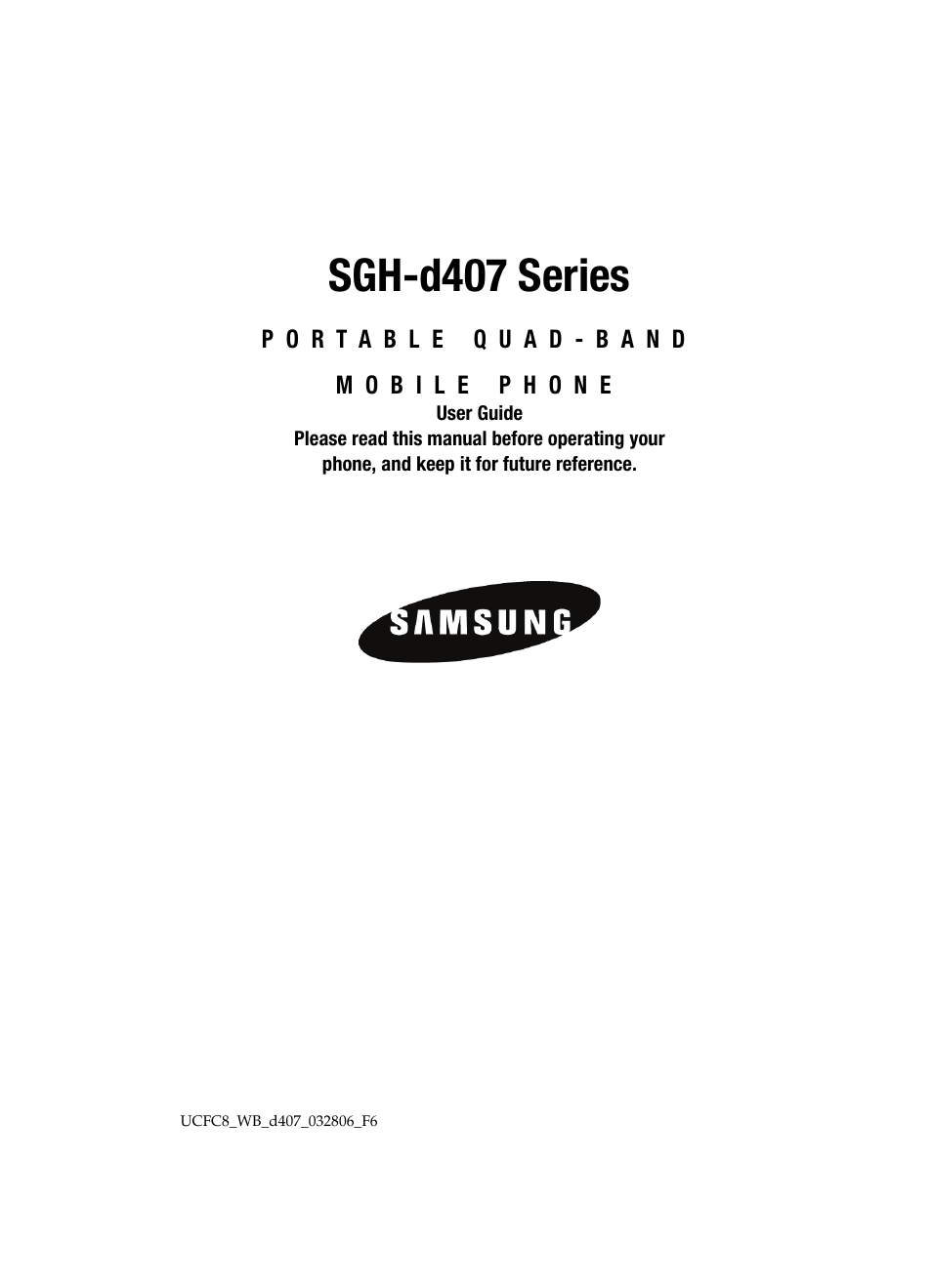 Samsung SGH-D407ZKACIN User Manual | 146 pages