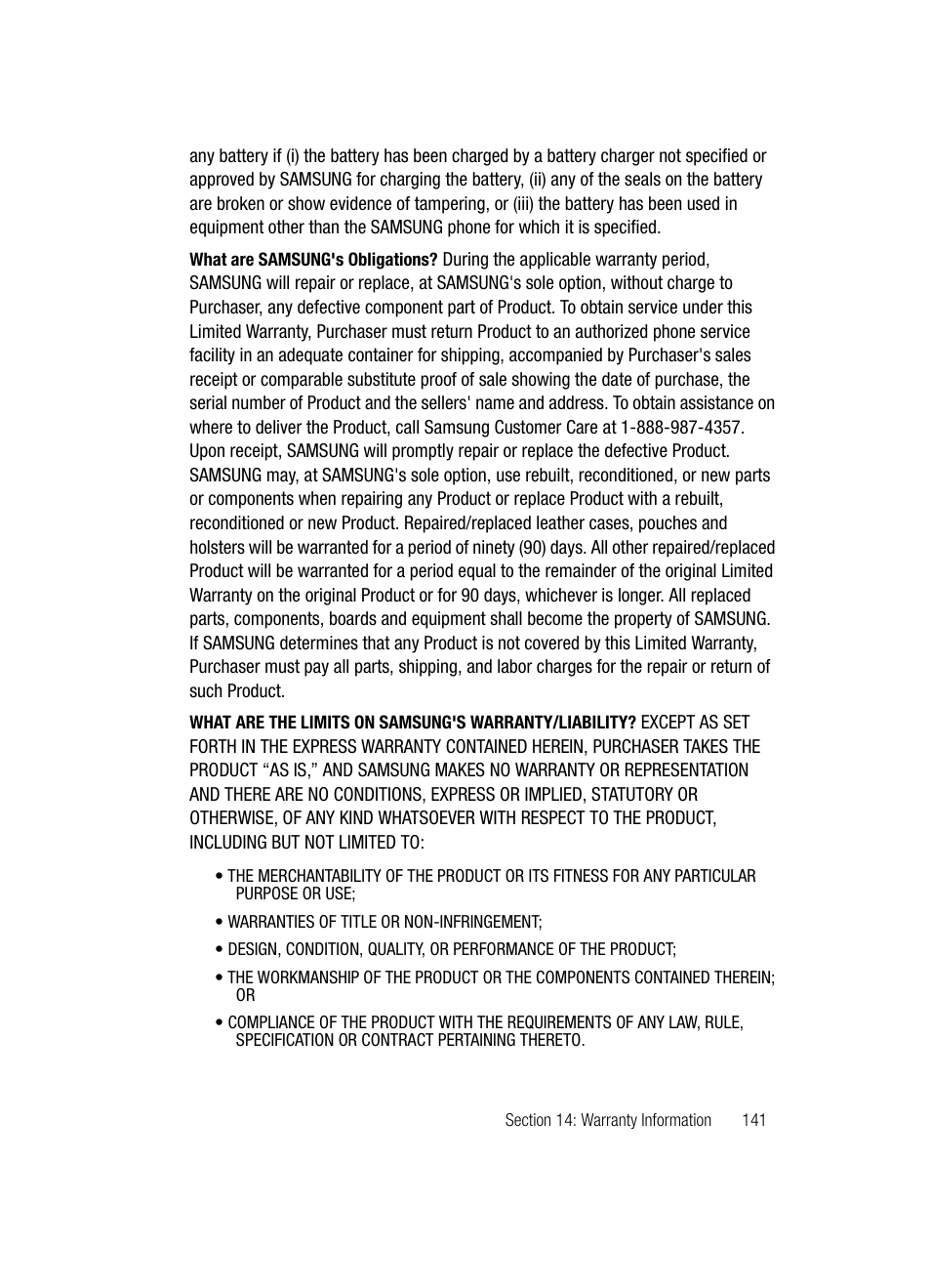 Samsung SGH-D407ZKACIN User Manual | Page 141 / 146