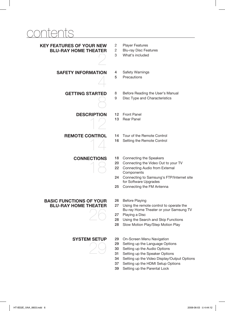 Samsung HT-BD2ET-XAA User Manual | Page 6 / 66