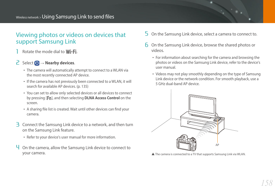 Using samsung link to send files | Samsung EV-NX30ZZBGBUS User Manual | Page 159 / 217