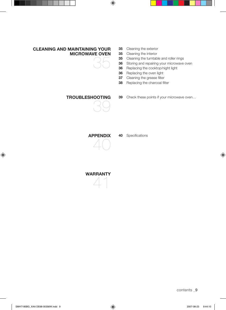 Samsung SMH7185BG-XAA User Manual | Page 9 / 44