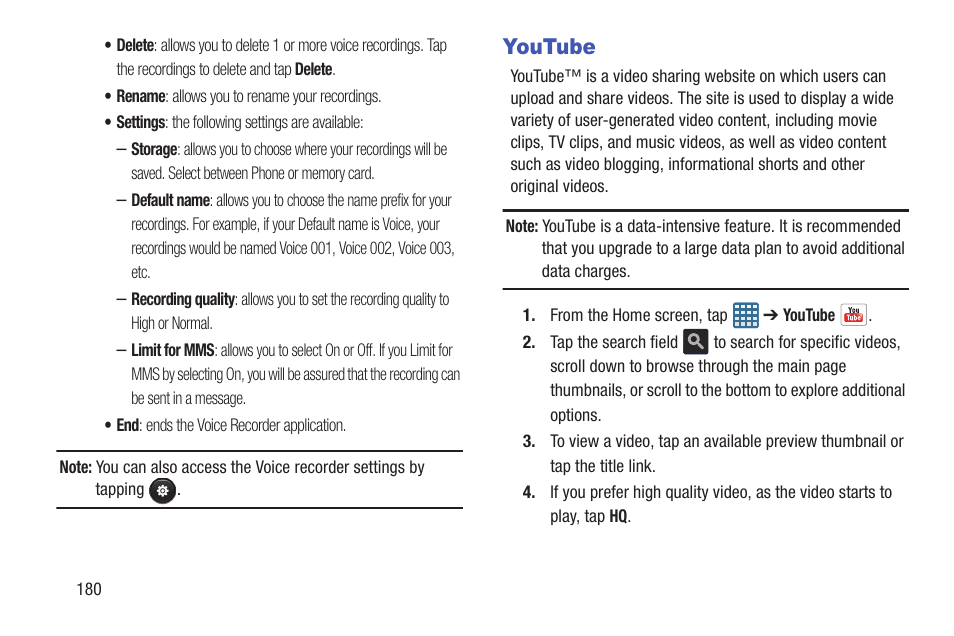 Youtube | Samsung SGH-I547ZKAATT User Manual | Page 186 / 230