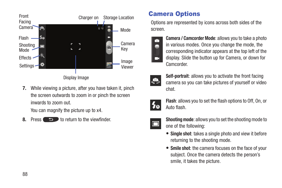 Camera options | Samsung SGH-I547ZKAATT User Manual | Page 94 / 230