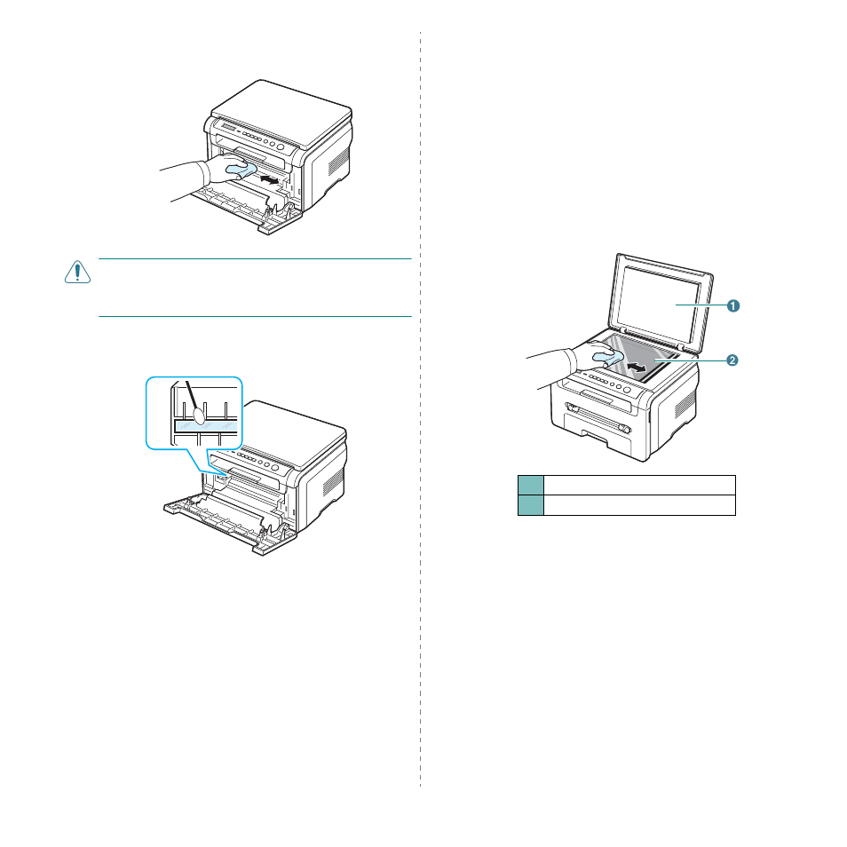 Cleaning the drum, Cleaning the scan unit | Samsung SCX-4200-XAA User Manual | Page 36 / 93