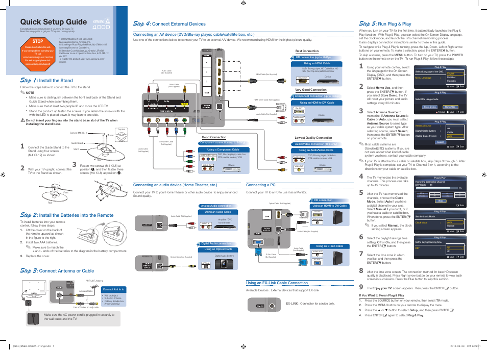 Samsung UN32C4000PDXZA User Manual | 2 pages