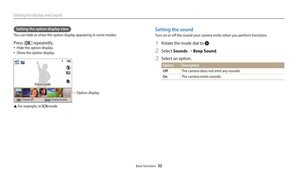 Setting the sound | Samsung EC-WB2100BPRUS User Manual | Page 33 / 140