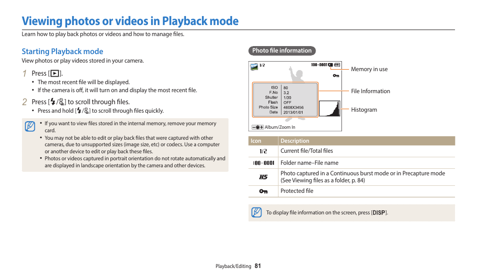 Viewing photos or videos in playback mode, Starting playback mode | Samsung EC-WB2100BPRUS User Manual | Page 82 / 140